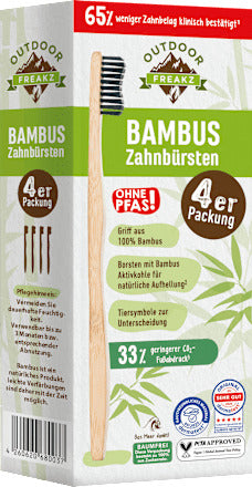 Outdoor Freakz Zahnbürste Bambus mittel (4er Packung), 4 St