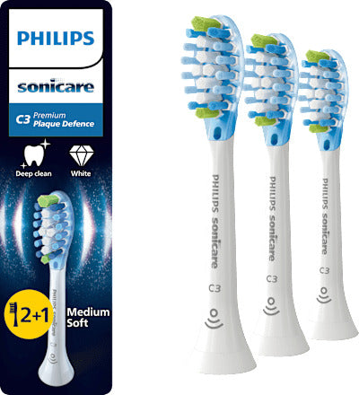Philips Sonicare Aufsteckbürsten C3 Premium Plaque Defence weiß, 3 St