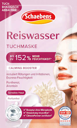 Schaebens Tuchmaske Reiswasser, 1 St