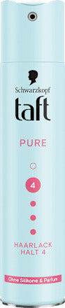 Schwarzkopf taft Haarlack PURE, ohne Silikone & Parfum, 250 ml