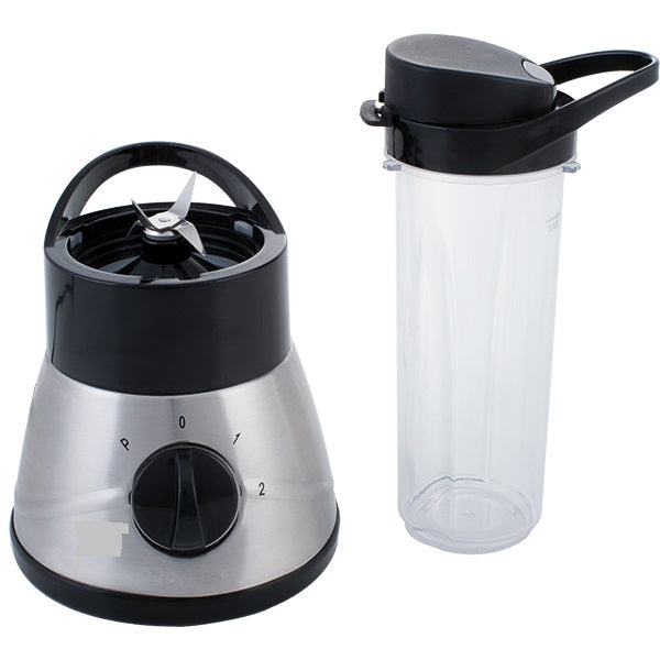 MIA Smoothie Maker 400W, Edelstahl Mixer, To-Go Mixbecher 500ml, 2 Geschwindigkeitsstufen, Spülmaschinenfest, Edelstahlmesser, Smoothie Maker mit Drehregler, für Cocktails, Shakes und Babybrei, 1,22kg