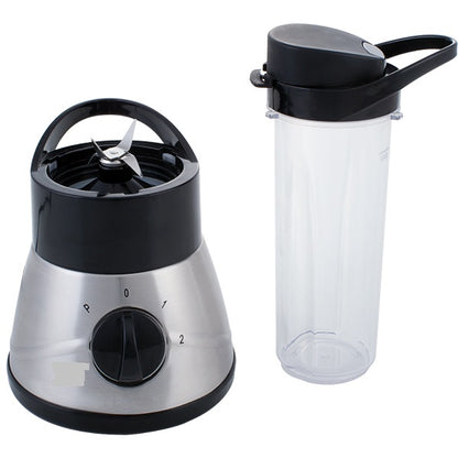 MIA Smoothie Maker 400W, Edelstahl Mixer, To-Go Mixbecher 500ml, 2 Geschwindigkeitsstufen, Spülmaschinenfest, Edelstahlmesser, Smoothie Maker mit Drehregler, für Cocktails, Shakes und Babybrei, 1,22kg