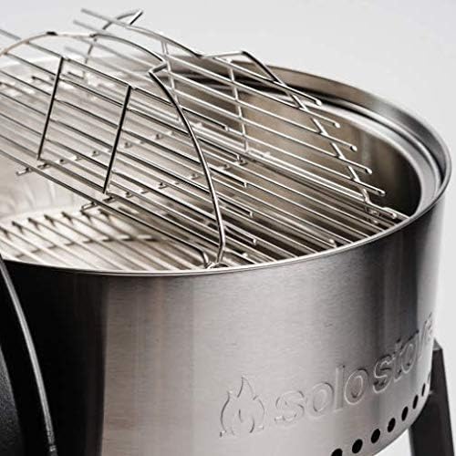 Solo Stove Ultimate Holzkohlegrill Edelstahl Outdoor Camping Grill Set mit Zubehör, Grillzange, Grillhaube, Schutzhülle, Naturkohle – Mobiler Holzkohlegrill für BBQ, Garten & Reisen