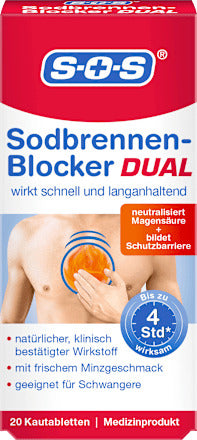 SOS Sodbrennen Blocker DUAL Kautabletten, 20 St