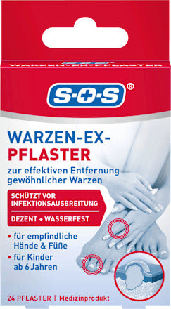 SOS Warzen Entferner Pflaster, Warzen-Ex, 24 St
