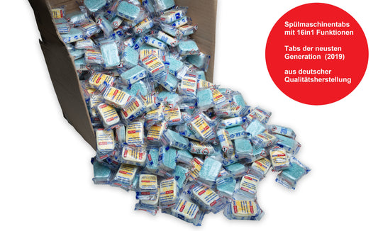 Bind Activit Spülmaschinentabs 16-in-1, 500 Stück (10kg), Leistungsstarke All-in-One Tabs für perfekte Reinigung, Phosphatfrei, Spültabs für Fettlöser, Klarspüler, Silberschutz, Edelstahlglanz, Rostschutz