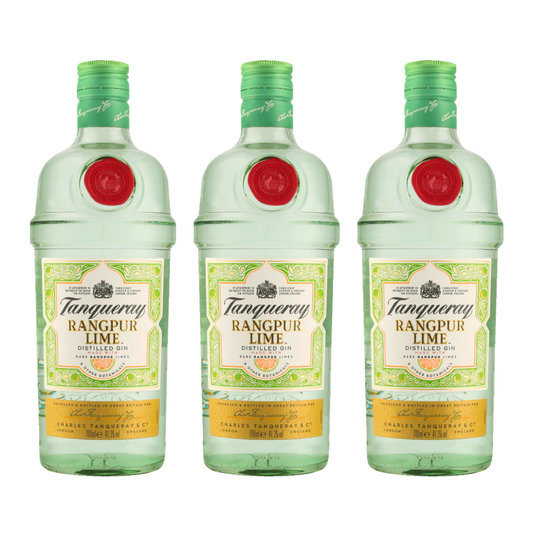Tanqueray Rangpur 0,7l 41,3% Vol. 3er Alkohol Set – Zitrus Gin mit Rangpur-Limette – 3x 0,7l Tanqueray Gin Set – London Dry Gin mit Limetten-Aromen – Frischer Gin für Cocktails, Tonic & Longdrinks - Alcohol