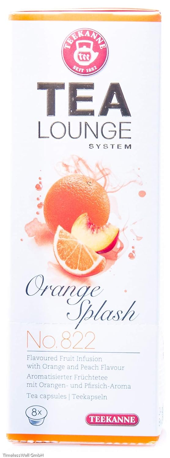Tealounge Teekapseln Orange Splash Nr. 822 – 3 Packungen x 8 Früchtetee-Kapseln mit Orangensaftkonzentrat, insgesamt 24 Stück aromatischer Tee für das Tealounge System