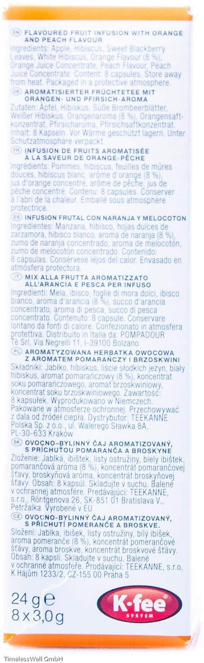 Tealounge Teekapseln Orange Splash Nr. 822 – 3 Packungen x 8 Früchtetee-Kapseln mit Orangensaftkonzentrat, insgesamt 24 Stück aromatischer Tee für das Tealounge System