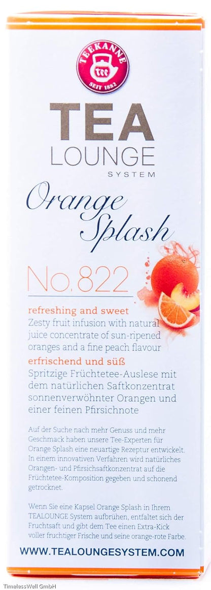 Tealounge Teekapseln Orange Splash Nr. 822 – 3 Packungen x 8 Früchtetee-Kapseln mit Orangensaftkonzentrat, insgesamt 24 Stück aromatischer Tee für das Tealounge System