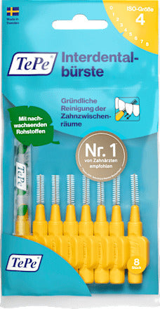 TePe Interdentalbürsten gelb 0,7 mm ISO 4, 8 St