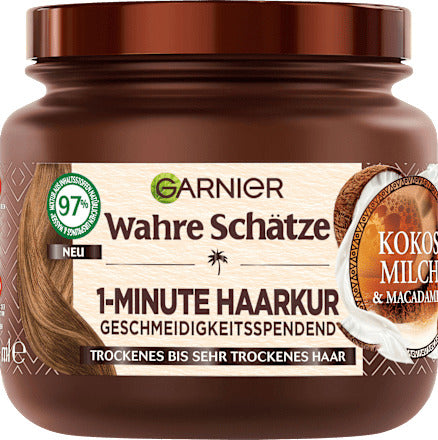 Wahre Schätze Haarkur 1-Minute Kokosmilch & Macadamia, 340 ml